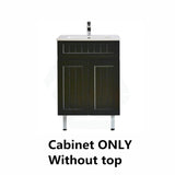 600Mm Hampton Freestanding Vanity Pvc Board Matt Black Linear Surface Cabinet Only Without Top