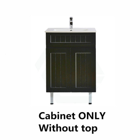 600Mm Hampton Freestanding Vanity Pvc Board Matt Black Linear Surface Cabinet Only Without Top