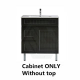 600/750/900/1200/1500Mm Hampton Freestanding With Legs Vanity Pvc Board Matt Black Linear Surface