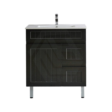 600/750/900/1200/1500Mm Hampton Freestanding With Legs Vanity Pvc Board Matt Black Linear Surface