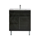 600/750/900/1200/1500Mm Hampton Freestanding With Legs Vanity Pvc Board Matt Black Linear Surface