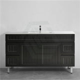 600/750/900/1200/1500Mm Hampton Freestanding With Legs Vanity Pvc Board Matt Black Linear Surface