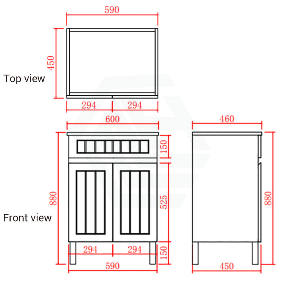 600Mm Hampton Freestanding Vanity Pvc Board Matt Black Linear Surface