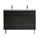 600/750/900/1200/1500Mm Hampton Freestanding With Legs Vanity Pvc Board Matt Black Linear Surface