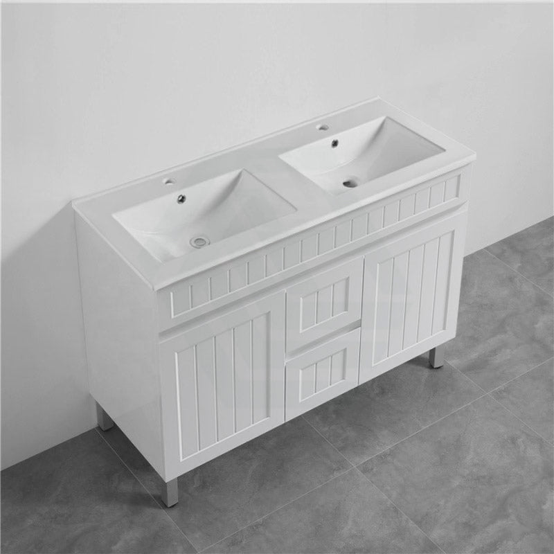 600/750/900/1200/1500Mm Hampton Freestanding With Legs Vanity Pvc Board Matt White Linear Surface