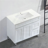 600/750/900/1200/1500Mm Hampton Freestanding With Legs Vanity Pvc Board Matt White Linear Surface