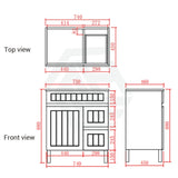 600Mm Hampton Freestanding Vanity Pvc Board Matt Black Linear Surface