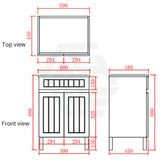 600/750/900/1200/1500Mm Hampton Freestanding With Legs Vanity Pvc Board Matt Black Linear Surface