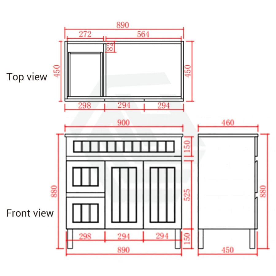 600/750/900/1200/1500Mm Hampton Freestanding With Legs Vanity Pvc Board Matt Black Linear Surface