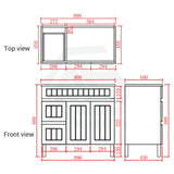 600/750/900/1200/1500Mm Hampton Freestanding With Legs Vanity Pvc Board Matt Black Linear Surface