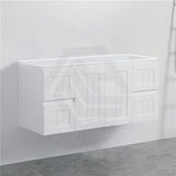 600/750/900/1200/1500Mm Hampton Wall Hung Vanity Pvc Board Matt White Linear Surface Vanities