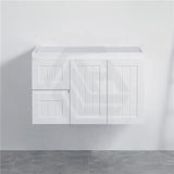 600/750/900/1200/1500Mm Hampton Wall Hung Vanity Pvc Board Matt White Linear Surface Vanities