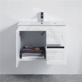 600/750/900/1200/1500Mm Hampton Wall Hung Vanity Pvc Board Matt White Linear Surface Vanities