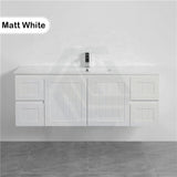 600/750/900/1200/1500Mm Hampton Wall Hung Vanity Pvc Board Matt White Linear Surface Vanities