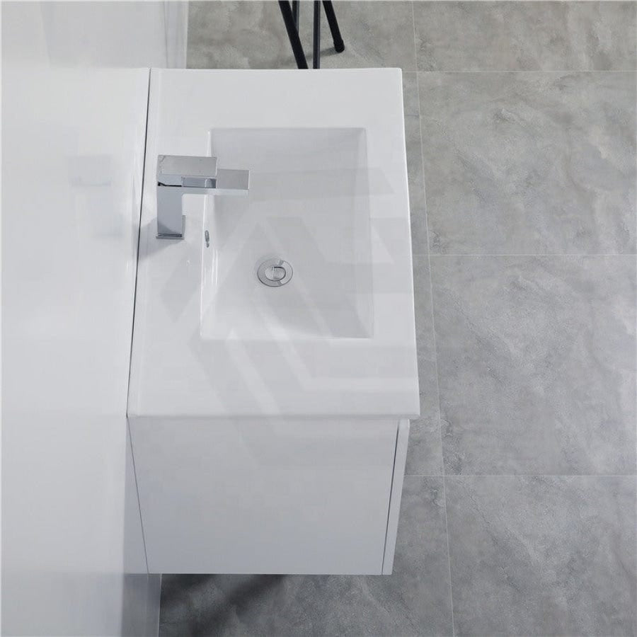 600/750/900/1200/1500Mm Hampton Wall Hung Vanity Pvc Board Matt White Linear Surface Vanities