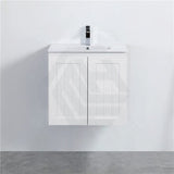 600/750/900/1200/1500Mm Hampton Wall Hung Vanity Pvc Board Matt White Linear Surface Vanities