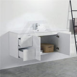 600/750/900/1200/1500Mm Hampton Wall Hung Vanity Pvc Board Matt White Linear Surface Vanities