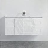 600/750/900/1200/1500Mm Hampton Wall Hung Vanity Pvc Board Matt White Linear Surface Vanities