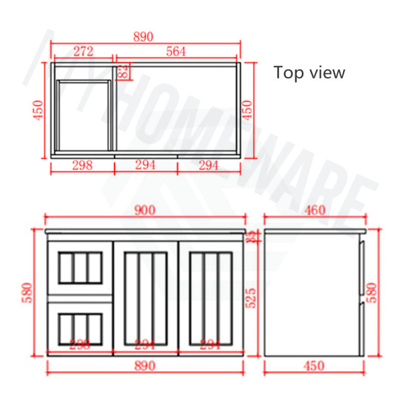 600/750/900/1200/1500Mm Hampton Wall Hung Vanity Pvc Board Matt Black Linear Surface 900Mm - Left