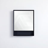 600/750/900/1200/1500Mm Petra Shaving Cabinet With Mirror Pvc Board Wall Hung Storage Matt Black