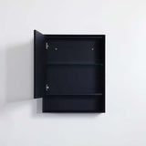 600/750/900/1200/1500Mm Petra Shaving Cabinet With Mirror Pvc Board Wall Hung Storage Matt Black