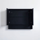 600/750/900/1200/1500Mm Petra Shaving Cabinet With Mirror Pvc Board Wall Hung Storage Matt Black