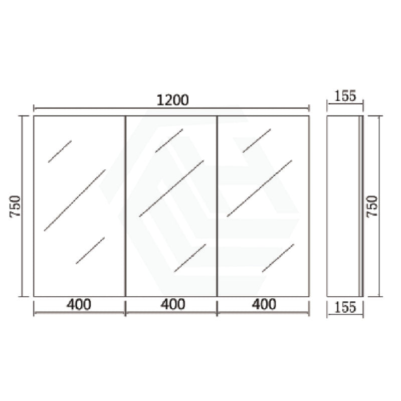 600/750/900/1200/1500Mm Pvc Pencil Edge Concrete Grey Shaving Cabinet With Mirror Tempered Glass