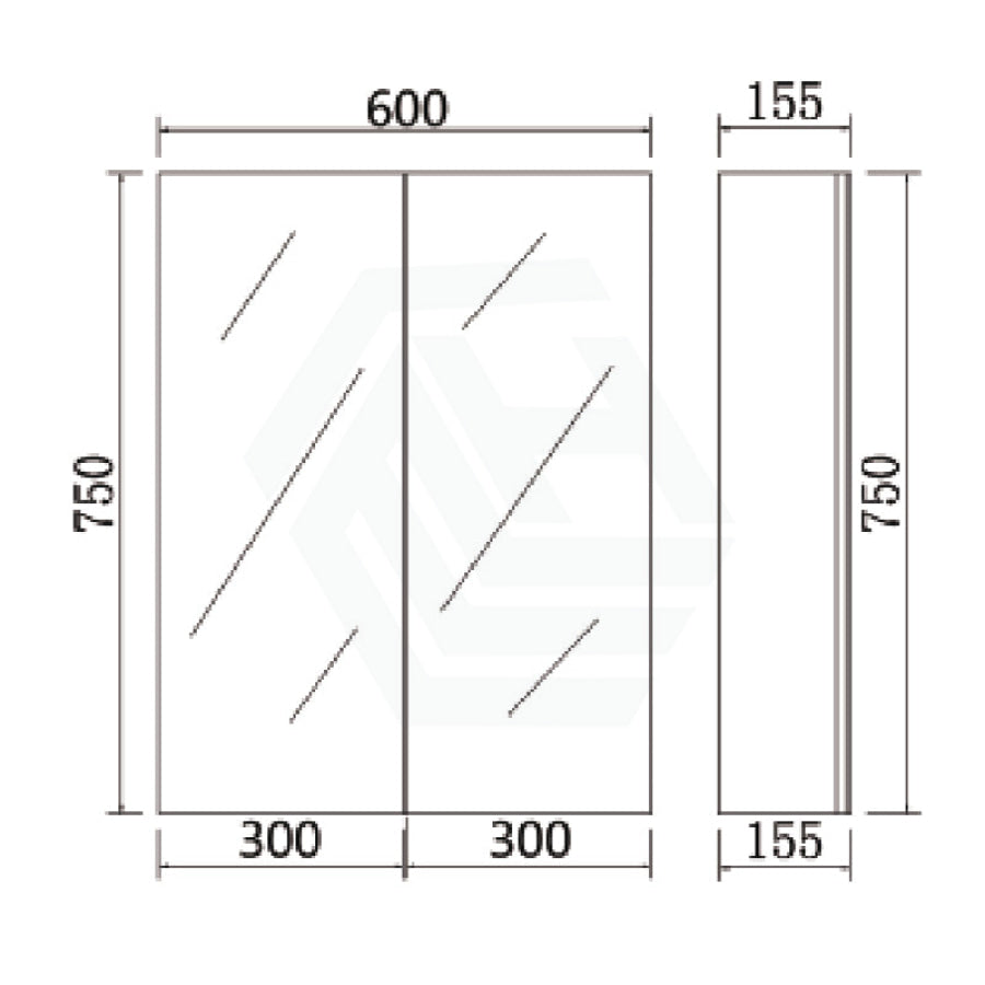 600/750/900/1200/1500Mm Pvc Pencil Edge Concrete Grey Shaving Cabinet With Mirror Tempered Glass