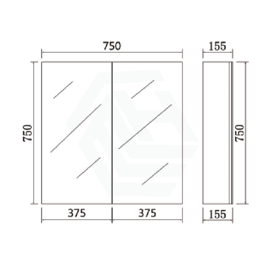 600/750/900/1200/1500Mm Pvc Pencil Edge Concrete Grey Shaving Cabinet With Mirror Tempered Glass