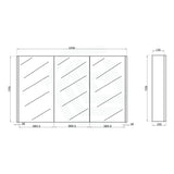 600/750/900/1200/1500Mm White Oak Wood Grain Pvc Filmed Wall Hung Shaving Cabinet 1200Mm Cabinets