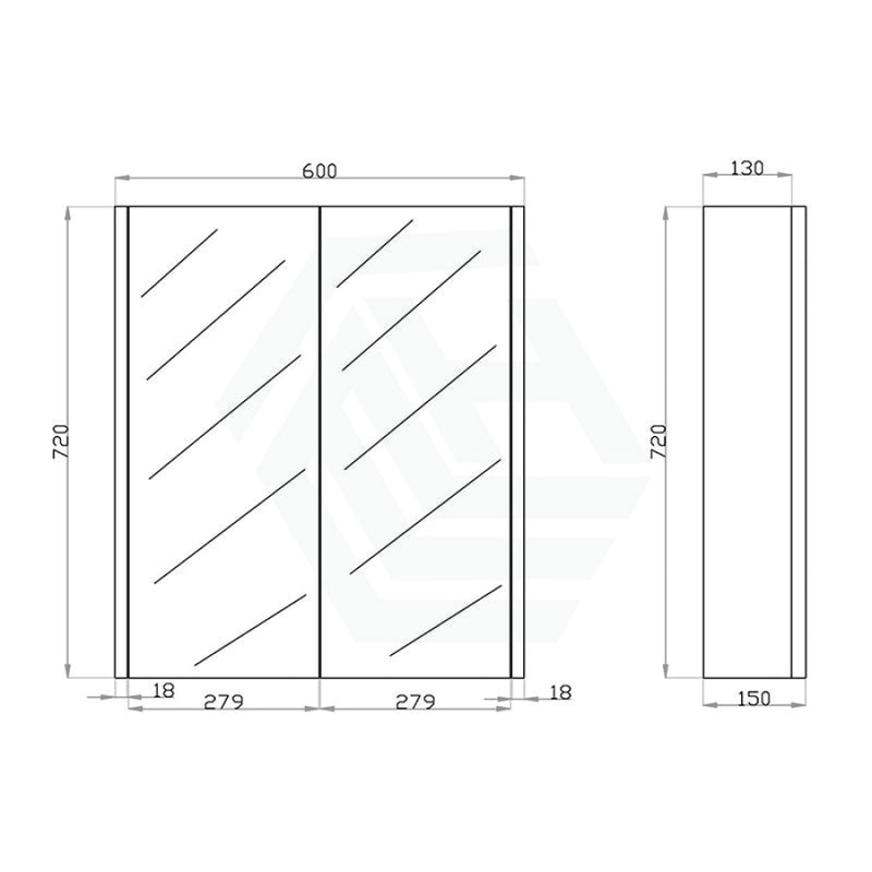 600/750/900/1200/1500Mm White Oak Wood Grain Pvc Filmed Wall Hung Shaving Cabinet 600Mm Cabinets