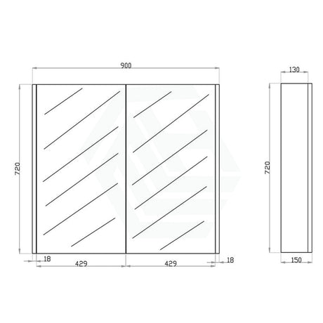 600/750/900/1200/1500Mm White Oak Wood Grain Pvc Filmed Wall Hung Shaving Cabinet 900Mm Cabinets