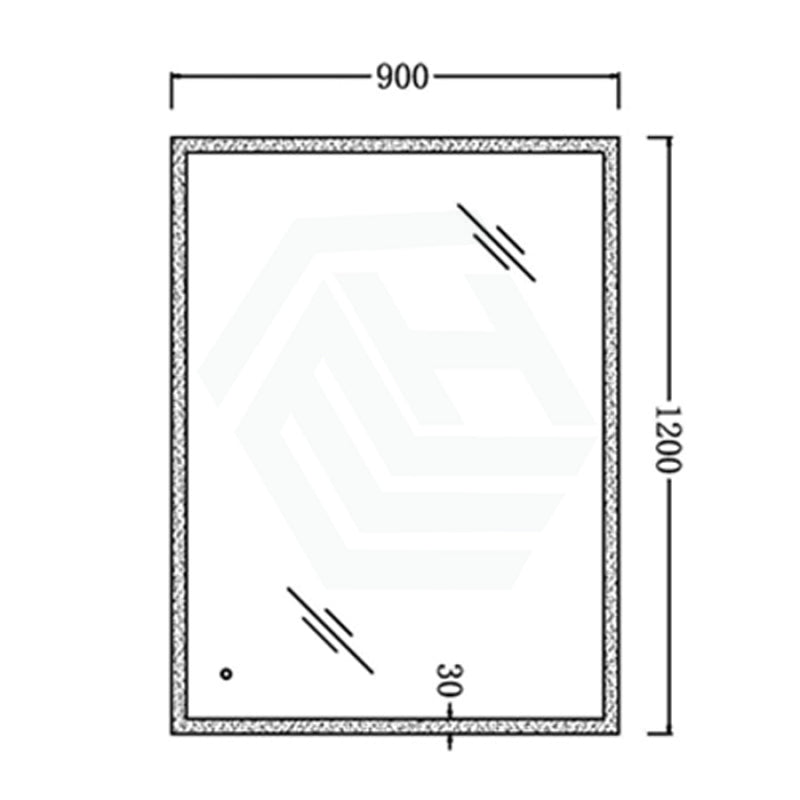 600/750/900/1200Mm Led Wall Mirror Right Angle Frameless Light On Rim 900X1200Mm