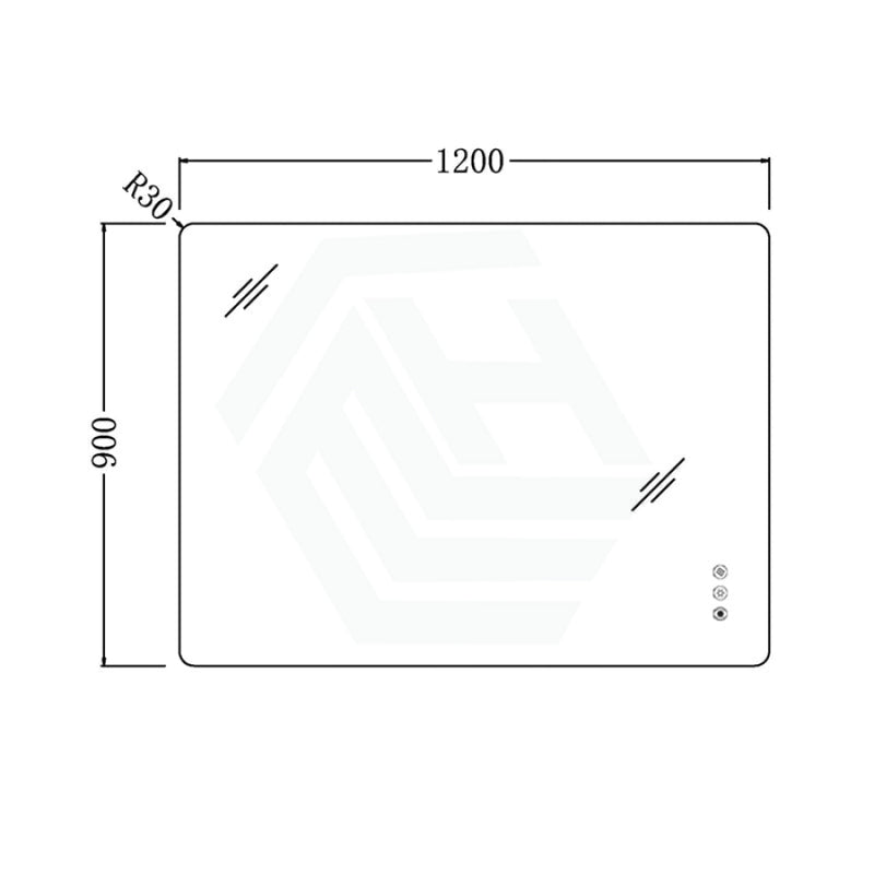 600/750/900/1200Mm Rectangle Frameless Led Mirror Motion Sensor Auto On Backlit 1200X900Mm Led