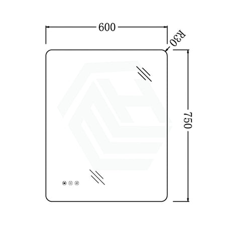 600/750/900/1200Mm Rectangle Frameless Led Mirror Motion Sensor Auto On Backlit 600X750Mm Led