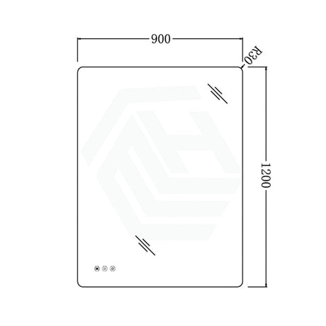 600/750/900/1200Mm Rectangle Frameless Led Mirror Motion Sensor Auto On Backlit 900X1200Mm Led