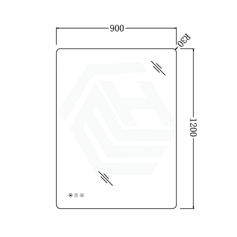 600/750/900/1200Mm Rectangle Frameless Led Mirror Motion Sensor Auto On Backlit 900X1200Mm Led