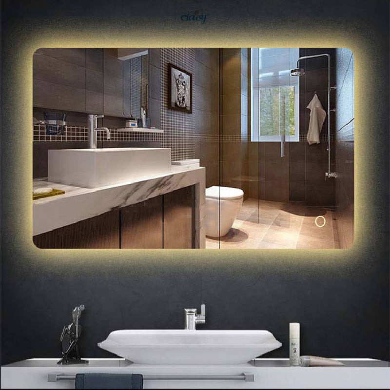 600/750/900/1200Mm Led Mirror Backlit Rectangle Frameless Pc Lamp Shade