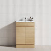 600/750Mm Narrow Berge Freestanding Bathroom Floor Vanity With Kickboard White Oak Wood Grain Pvc