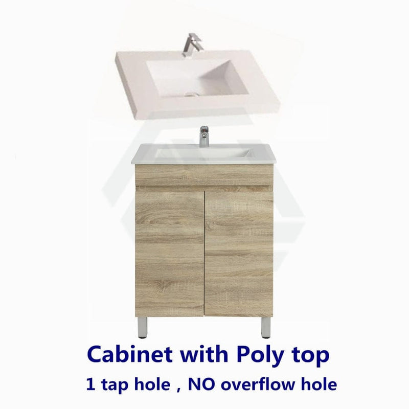 600-750Mm Narrow Berge Freestanding Bathroom Floor Vanity White Oak Wood Grain Left/Right Side Pvc