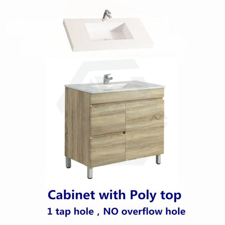 600-750Mm Narrow Berge Freestanding Bathroom Floor Vanity White Oak Wood Grain Left/Right Side Pvc