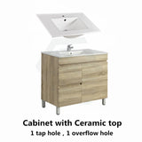 600-750Mm Narrow Berge Freestanding Bathroom Floor Vanity White Oak Wood Grain Left/Right Side Pvc