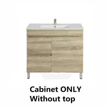 600-750Mm Narrow Berge Freestanding Bathroom Floor Vanity White Oak Wood Grain Left/Right Side Pvc