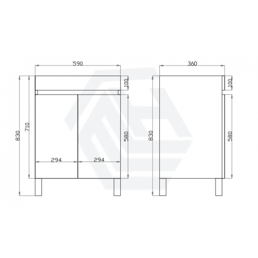 600-750Mm Narrow Berge Freestanding Bathroom Floor Vanity White Oak Wood Grain Left/Right Side Pvc