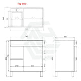 600-750Mm Narrow Berge Freestanding Bathroom Floor Vanity White Oak Wood Grain Left/Right Side Pvc