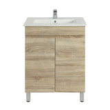 600-750Mm Narrow Berge Freestanding Bathroom Floor Vanity White Oak Wood Grain Left/Right Side Pvc