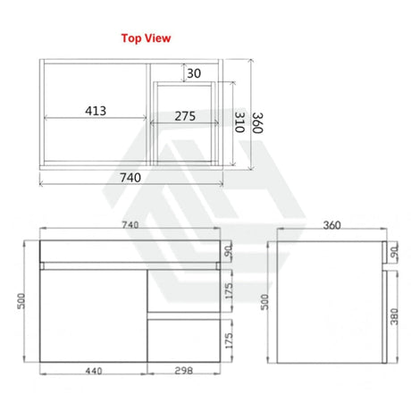 600/750Mm Narrow Berge Wall Hung Bathroom Floating Vanity Dark Grey Wood Grain Pvc Filmed Cabinet