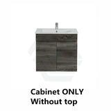 600/750Mm Narrow Berge Wall Hung Bathroom Floating Vanity Dark Grey Wood Grain Pvc Filmed Cabinet