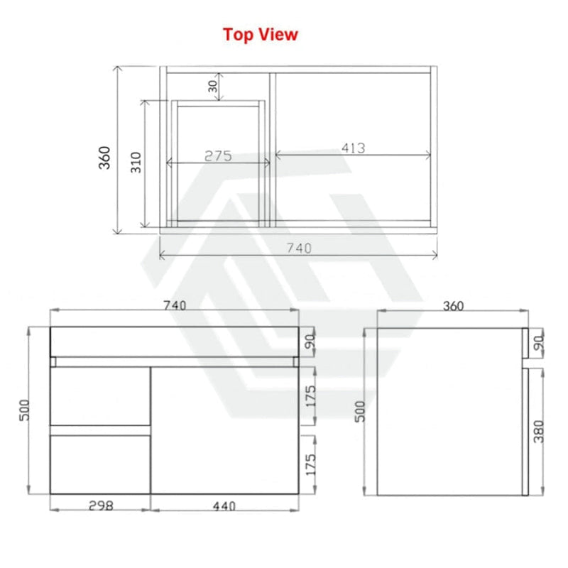 600/750Mm Narrow Berge Wall Hung Bathroom Floating Vanity Dark Grey Wood Grain Pvc Filmed Cabinet