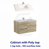 600-750Mm Berge Narrow Wall Hung Bathroom Vanity Left / Right Side Drawers White Oak Wood Grain Pvc